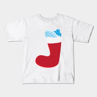 Funny Christmas 2020 Red sock with soap and face mask Kids T-Shirt